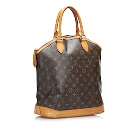 Louis Vuitton-Louis Vuitton Monogram Lockit MM Handbag M40606 Brown PVC Leather-Brown