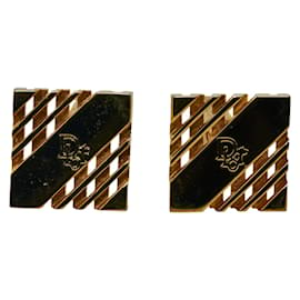 Dior-Gemelli quadrati con logo-D'oro