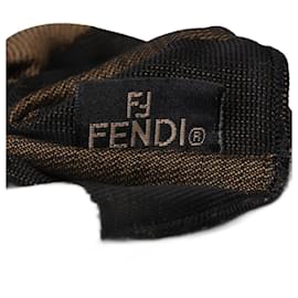 Fendi-Pequin Striped Hair Scrunchie-Brown