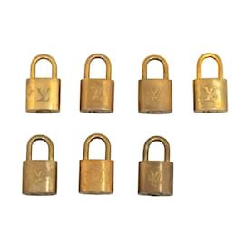 Louis Vuitton-Brass Padlock & Key Set-Golden