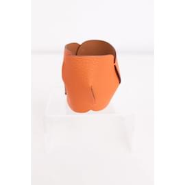 Hermès-correa de cadena de cuero-Naranja