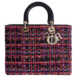Dior-Lady Dior Gm tweed bag-Black,Multiple colors