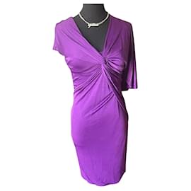 Emanuel Ungaro-Beautiful and particular size purple UNGARO dress 42 Italian.-Dark purple