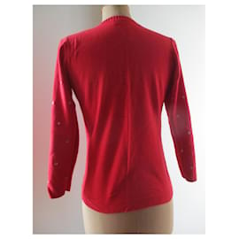 Sonia By Sonia Rykiel-Suéter de algodão vermelho, taille 38.-Vermelho