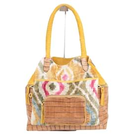 Claris Virot-Leather Cerf Tote-Yellow