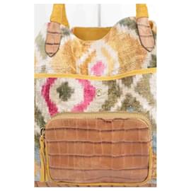 Claris Virot-Leather Cerf Tote-Yellow