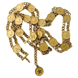 Chanel-Cinto Medalhão Estrela CC-Gold hardware