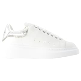 Alexander Mcqueen-Baskets Oversize - Alexander Mcqueen - Cuir - Blanc/Argentée-Blanc