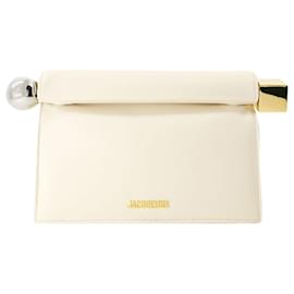 Jacquemus-La Pochette Rond Carre - Jacquemus - Cotton - Ivory-Brown,Beige