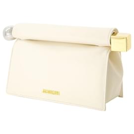 Jacquemus-La Pochette Rond Carre - Jacquemus - Cotton - Ivory-Brown,Beige