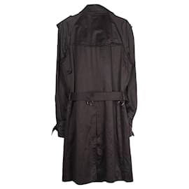 Burberry-Burberry lined-Breasted Trench Coat in Black Cotton-Black