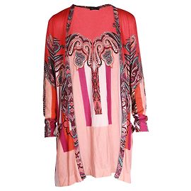 Cardigan ouvert sur le devant imprimé Etro en soie multicolore Autre