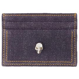 Portacarte Skull - Alexander Mcqueen - Pelle - Denim Blu