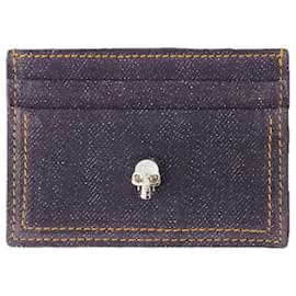 Alexander Mcqueen-Skull Card Holder - Alexander Mcqueen - Leather - Denim-Blue