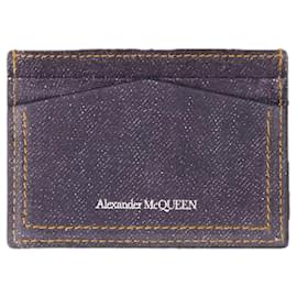 Alexander Mcqueen-Skull Card Holder - Alexander Mcqueen - Leather - Denim-Blue