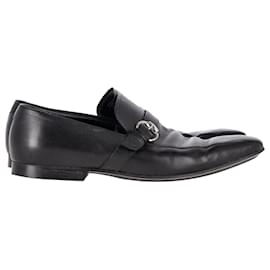 Gucci-Gucci Buckled Loafers in Black Leather-Black