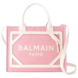 Balmain-Bolsa de compras pequena B-Army - Balmain - Lona - Rosa-Rosa