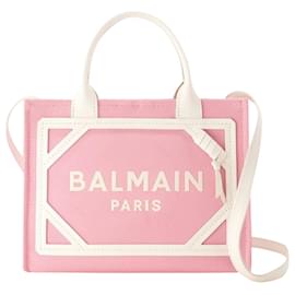 Balmain-B-Army Small Shopper Bag - Balmain - Canvas - Pink-Pink