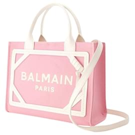 Balmain-B-Army Small Shopper Bag - Balmain - Canvas - Pink-Pink