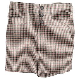 Chloé Shorts personalizados Chloe Houndstooth em algodão marrom Marrom Bege
