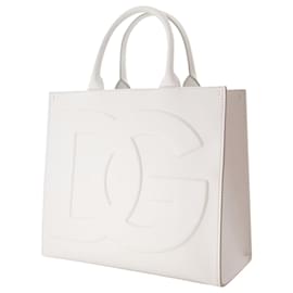 Dolce & Gabbana-Bolsa DG Daily Shopper - Dolce&Gabbana - Couro - Branco-Branco