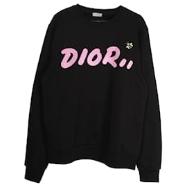Dior-Felpa girocollo KAWS x Dior in cotone nero-Nero