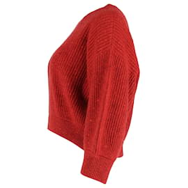 Brunello Cucinelli-Brunello Cucinelli Ribbed Knit Sweater in Red Wool-Red