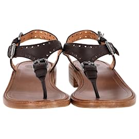 Church's-Church's Perforated Flat Sandals in Brown Leather-Brown