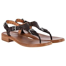 Church's-Church's Perforated Flat Sandals in Brown Leather-Brown