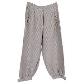 Fendi-Fendi Striped Logo Pants in Multicolor Cotton-Other,Python print