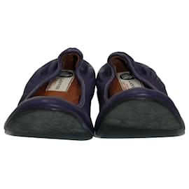 Lanvin-Lanvin Ballerina Flats in Purple Calf Leather-Purple