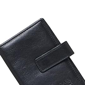 Versace-Porte-cartes en cuir Versace Porte-cartes en cuir en bon état-Noir