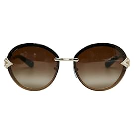 Bulgari-Oversize Tinted Sunglasses 6101-B-Brown