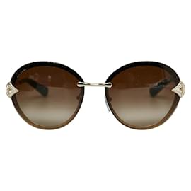 Bulgari-Occhiali da sole colorati oversize 6101-B-Marrone