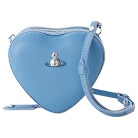 Vivienne Westwood-Bandolera Mini Heart - Vivienne Westwood - Cuero - Azul-Azul