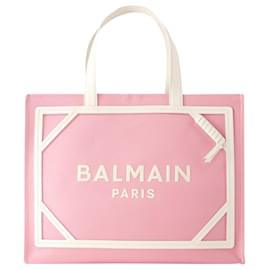 Balmain-B-Army Medium Shopper Bag - Balmain - Canvas - Pink-Pink