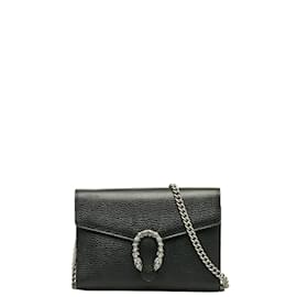 Gucci-Mini Leather Dionysus Wallet on Chain 401231-Black