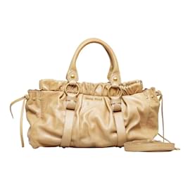 Miu Miu-Leather Handbag-Brown