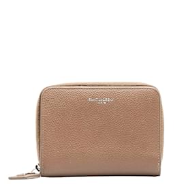Yves Saint Laurent-Kleine Lederbrieftasche mit umlaufendem Reißverschluss 414661-Braun