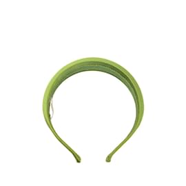 Prada-Accesorio para el cabello de lona con diadema de seda ancha Prada en excelentes condiciones-Verde