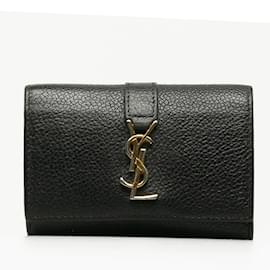 Yves Saint Laurent-leather 6 key holder 613334-Black
