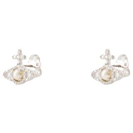 Olympia Perlenohrringe – Vivienne Westwood – Messing – Silber Silber Metallisch