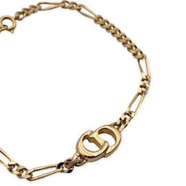 Christian Dior-Pulsera de cadena con logotipo de CD de metal dorado vintage-Dorado