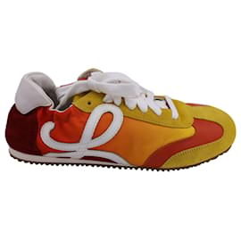 Loewe-Loewe Ballet Runner Sneakers in Multicolor Nylon and Suede-Orange