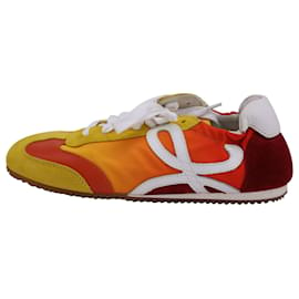 Loewe-Loewe Ballet Runner Sneakers in Multicolor Nylon and Suede-Orange