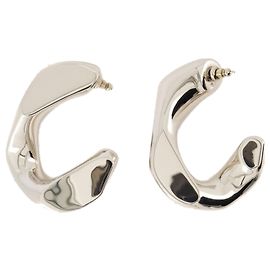 Chain Hoop Earrings - Alexander Mcqueen - Brass - Silver Silvery Metallic