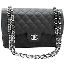 Chanel-Black 2013 large caviar Classic Double Flap bag-Black