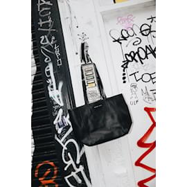 Prada-Black Leather Tote Bag-Black