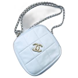 Chanel-sac en diamant-Blanc,Bijouterie dorée