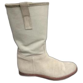 Church's-Church's mid-high canvas & leather boots 38,5-Cream